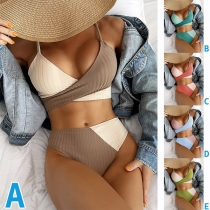 Bikinisett med djärv kontrastfärg och sexig design