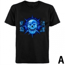 LED T-shirt Ljudaktiverade lysande tröjor Equalizer Kläder för fest