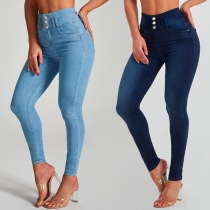 Mode Slim Fit Jeans med hög midja