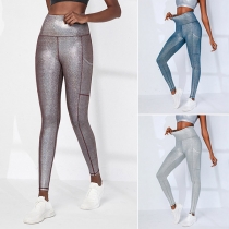 Fashion Bling Bling High Waist Stretch Yoga Leggings
