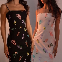 Elegant Floral Embroidered Bodycon Slip Dress