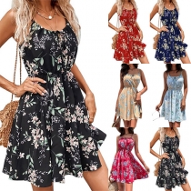 Fashion Floral Printed Slip Dress
