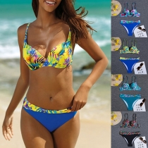 Bohemia stil blommigt tryckt bikiniset