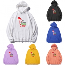 Fashion Printed Christmas Hooded Sweatshirt