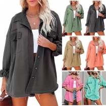 Casual Solid Color Long Sleeve Shirt
