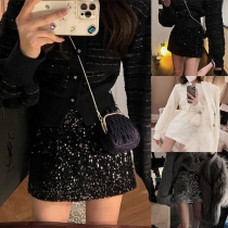 Bling-bling Sequined Mini Skirt