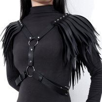 Fashion Artificial Leather PU Tassel Rivet Shoulder Belt