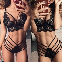 Sexy Cutout Lace Two-piece Lingerie Set