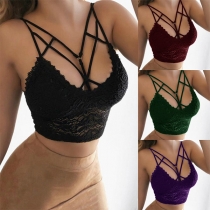 Sexy Criss-cross Cutout Lace Lingerie Top