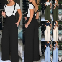 Street Fashion Enfärgade Byxor med vida ben