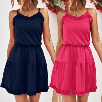 Fashion Ruffled Slip Dress