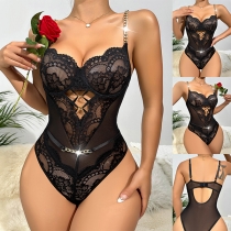 Sexy Chain Lace Lingerie Bodysuit