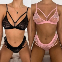 Sexy Ruffled Cutout Two-piece Lingerie Set