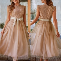 Sexy Hollow Out Lace Crochet Spliced Dress
