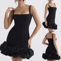 Sexy Ruffled Hemline Bodycon Party Dress