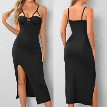 Sexy Cutout Slit Bodycon Slip Dress