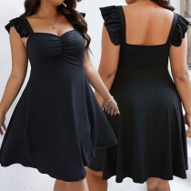 Fashion V-neck Ruffled Mini Dress