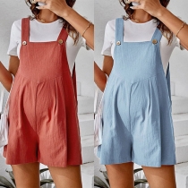 Fashion Solid Color Maternity Romper