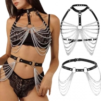 Punk Mode Tvådelat Tofs Body Chain Set
