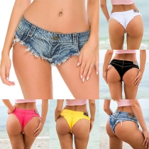 Sexiga Gammaltvättade Hot Shorts/trosor med Frayed Hemline