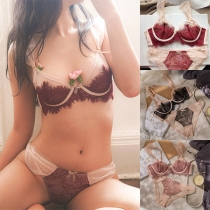 Fashion Lace Spliced Two-piece Lingerie Set