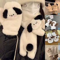 Street Fashion Cartoon Dog Warm Plush Mitten/Gloves