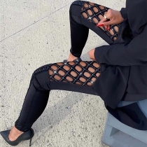 Sexiga byxor med diamanformade utsnitt och rhinestone detaljer