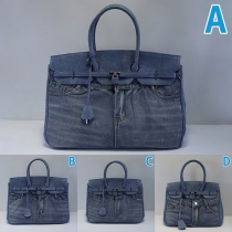 Jeans med snygg ficka för kvinnor - jeansväska och crossbody handväska i denim