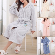 Fashion Solid Color Plysch Loungewear/Hemdräkt