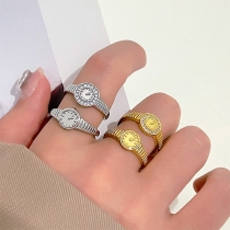 Vintage Rhinestone Justerbar Ring för Par