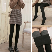 Vinterfleecefodrade Leggings för kvinnor - Tjocka Termobyxor
