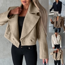 Street Fashion Notch Lapel Crop Duffeljacka