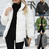 Modest stil Quiltad Kappa med Knutkrage för Kvinnor