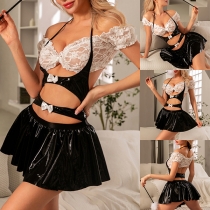 Modekläder i konstläder av hög kvalitet för Maid Uniform Suit