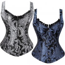 Vintage Jacquard Rufsig korsettskjorta