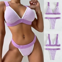 Sexigt lila tvådelat bikiniset