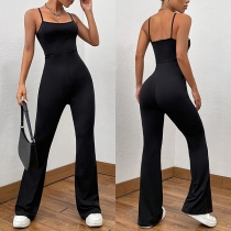 Mode enfärgad ärmlös rakt skuren cami jumpsuit