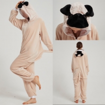 Mode Hund Plysch Tecknad Form Hooded Jumpsuit Pyjamas