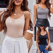 Skarvad V-ringad Cami Mode Topp