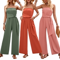 Street Fashion Self-tie Jumpsuit without Straps