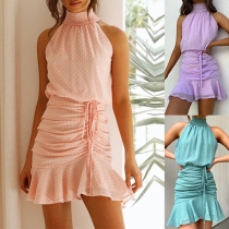 Elegant Bodycon Klänning Med Krage Och Ärm Med Krage Och Krage