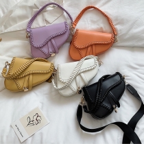 Vintage konstläder vävd sadelväska - underarm Crossbody plånbok