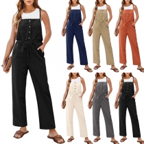 Modekläder Med Dragsko Och Rak Skärning Jumpsuit