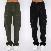 Street Fashion, Rakskurna Cargobyxor med sidofickor för kvinnor
