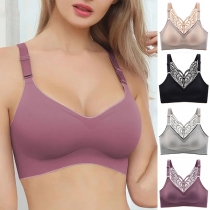 Bekväm Push-Up Bralette Camisole med spets med fjärilsform