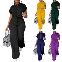 Street Fashion set i två delar med Crop Top och raka byxor.