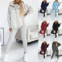 Street Fashion Sportigt tvådelat set med huvtröja och smala träningsbyxor