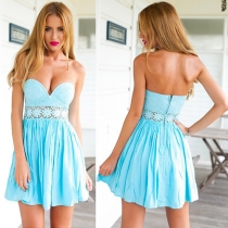 Sexy Strapless Hollow Out High Waist Dress