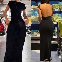 Ryggalös ärmlös Bodycon Maxiklänning