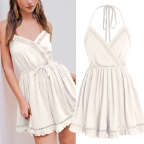 V-Halsade Halterneck Rymlig Romper